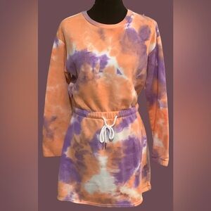 Angel Kiss Tie-Dye dress in Purple and Orange
